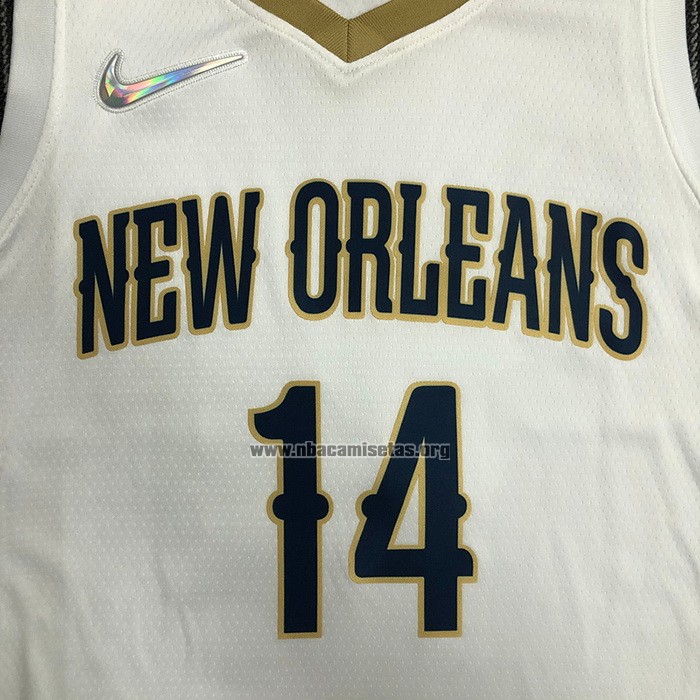 Camiseta New Orleans Pelicans Brandon Ingram NO 14 Association Blanco